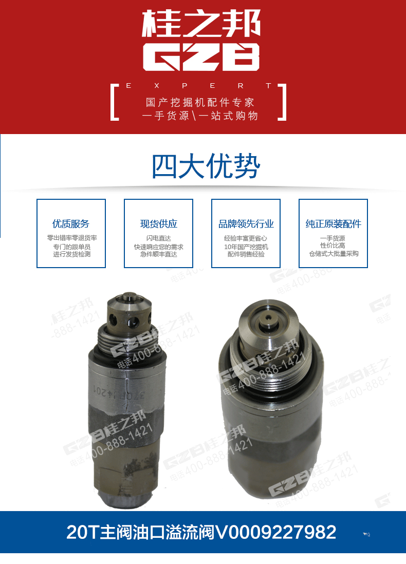 三一挖機主閥油口溢流閥